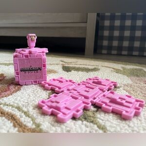 McDonald's Minecraft Movie Happy Meal Toy #11 Pink Wool Block & Pink Sheep